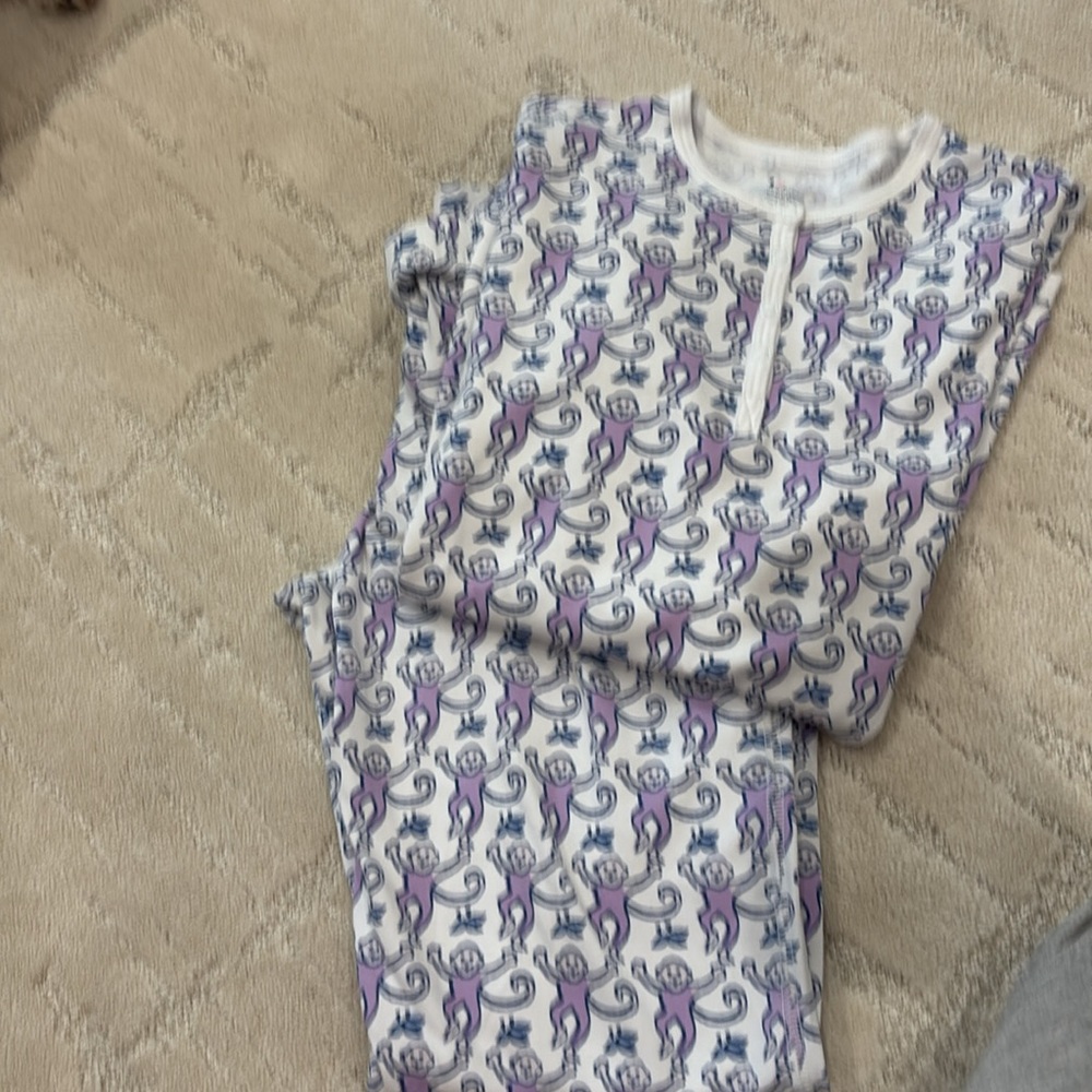Roller Rabbit Purple and White Pajama Top